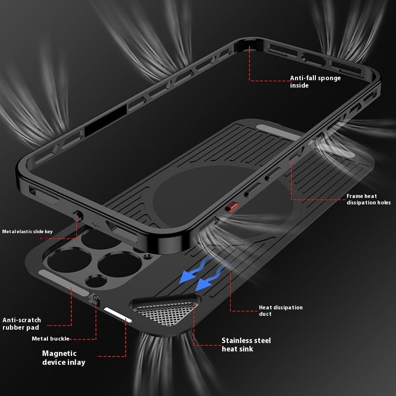 Aluminum Alloy Leather Spring Fastener Phone Case Rotating Bracket